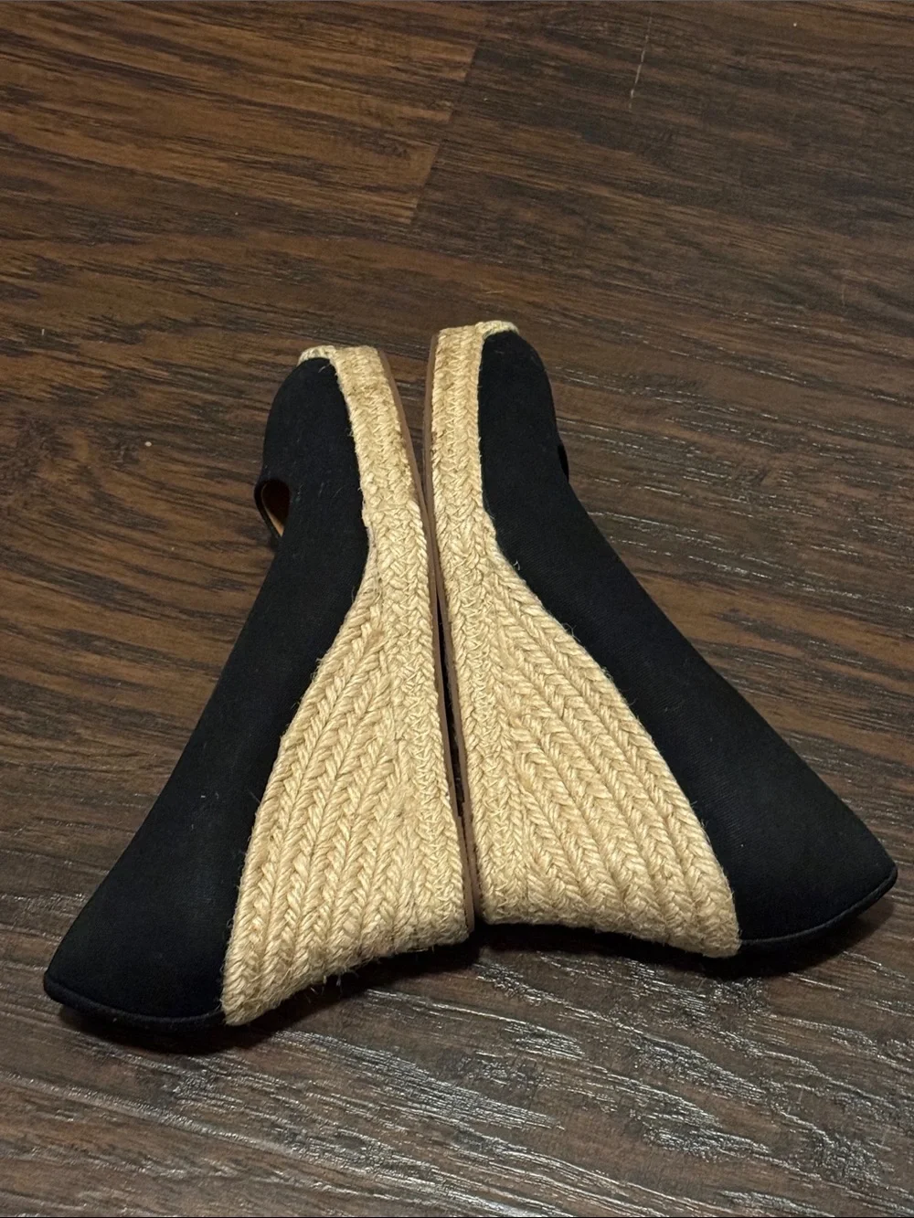 J. Crew Black Canvas Espadrille Wedges